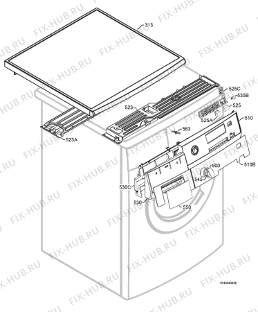 Взрыв-схема стиральной машины Husqvarna Electrolux QW14785K - Схема узла Command panel 037